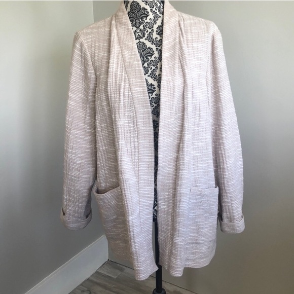 Eileen Fisher Sweaters - Eileen Fisher cream cotton cardigan jacket size XL